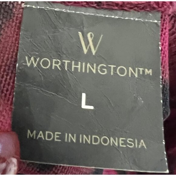 Worthington Womens Sheer Leopard Print Ruffle Blouse Large Black Red Fairygrunge - Picture 4 of 7